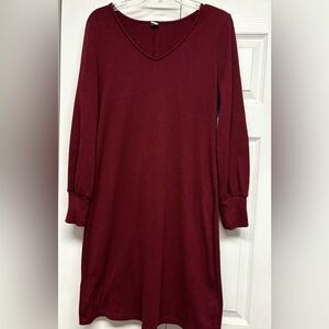 Old Navy Deep maroon Ribbed Dress size L